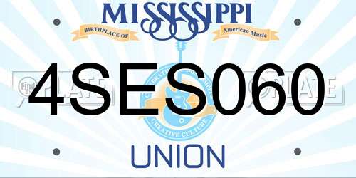 4SES060 Mississippi License Plate