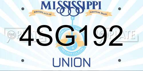 4SG192 Mississippi License Plate