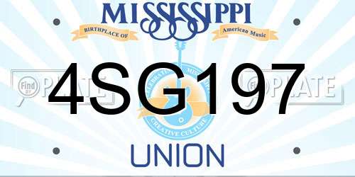 4SG197 Mississippi License Plate