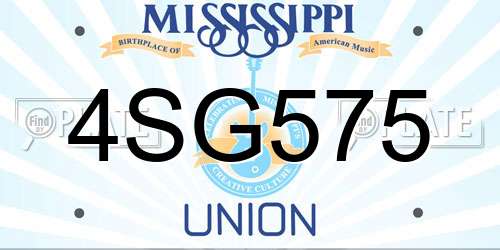4SG575 Mississippi License Plate