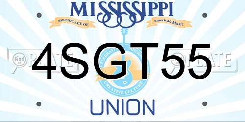 4SGT55 Mississippi License Plate