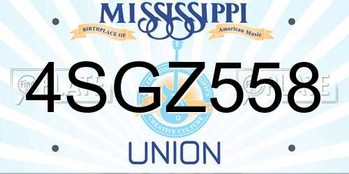 4SGZ558 Mississippi License Plate