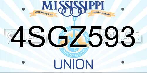 4SGZ593 Mississippi License Plate