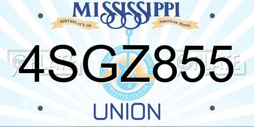 4SGZ855 Mississippi License Plate