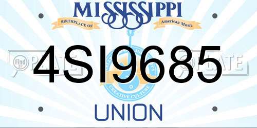 4SI9685 Mississippi License Plate