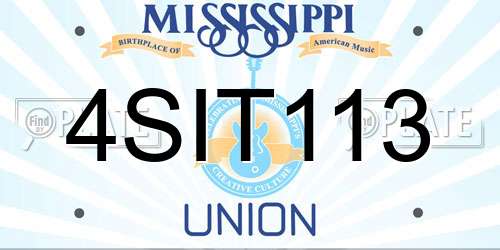 4SIT113 Mississippi License Plate