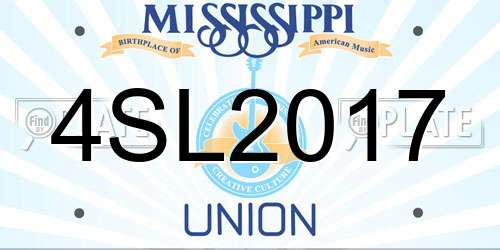 4SL2017 Mississippi License Plate