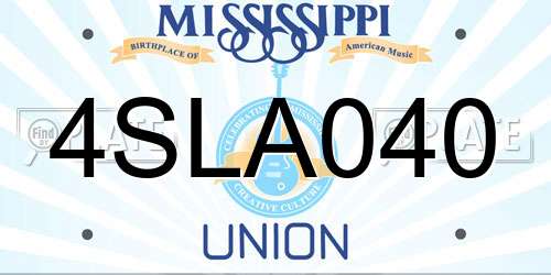 4SLA040 Mississippi License Plate