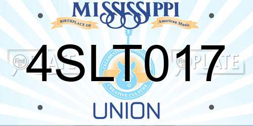 4SLT017 Mississippi License Plate