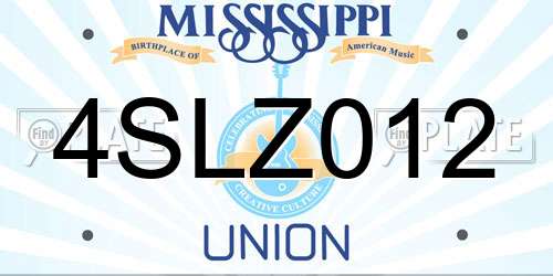 4SLZ012 Mississippi License Plate