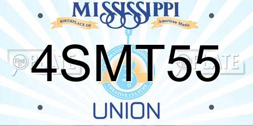 4SMT55 Mississippi License Plate