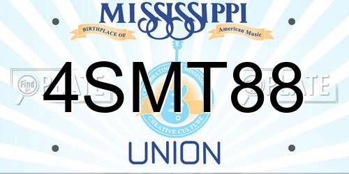 4SMT88 Mississippi License Plate