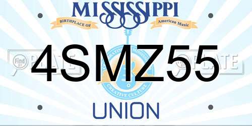 4SMZ55 Mississippi License Plate