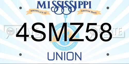 4SMZ58 Mississippi License Plate