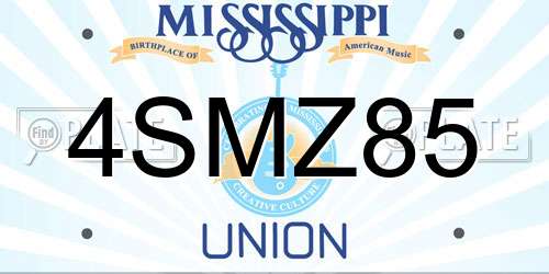 4SMZ85 Mississippi License Plate