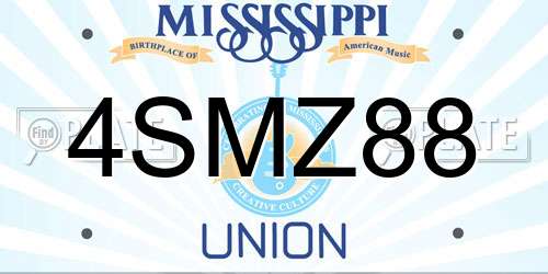 4SMZ88 Mississippi License Plate