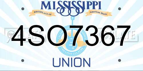 4SO7367 Mississippi License Plate
