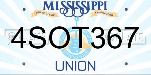4SOT367 Mississippi License Plate