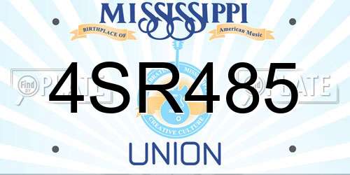 4SR485 Mississippi License Plate