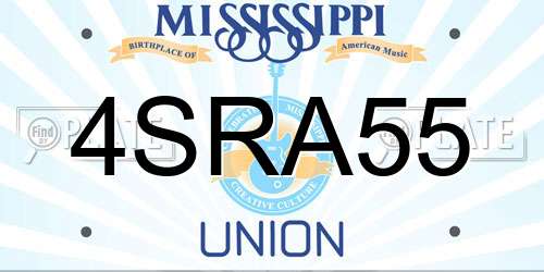 4SRA55 Mississippi License Plate