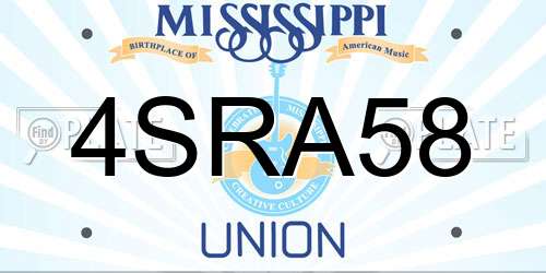 4SRA58 Mississippi License Plate