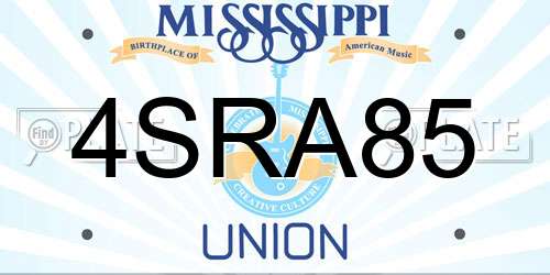 4SRA85 Mississippi License Plate