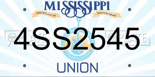 4SS2545 Mississippi License Plate