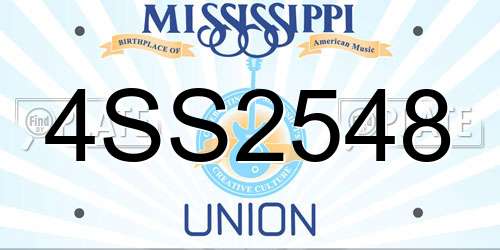 4SS2548 Mississippi License Plate