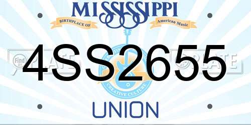 4SS2655 Mississippi License Plate
