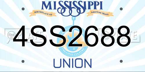 4SS2688 Mississippi License Plate