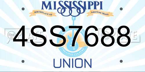 4SS7688 Mississippi License Plate