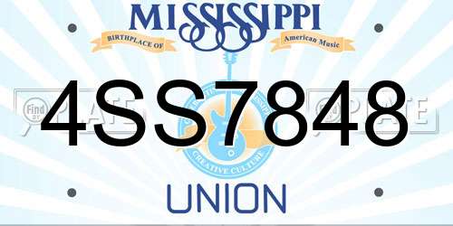 4SS7848 Mississippi License Plate