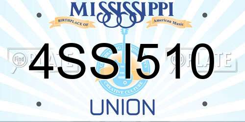 4SSI510 Mississippi License Plate