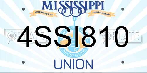 4SSI810 Mississippi License Plate