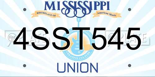 4SST545 Mississippi License Plate