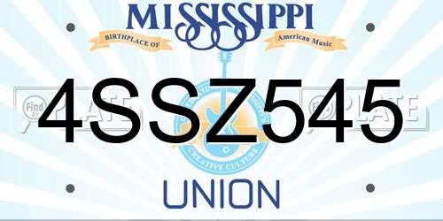 4SSZ545 Mississippi License Plate