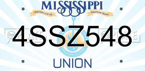 4SSZ548 Mississippi License Plate