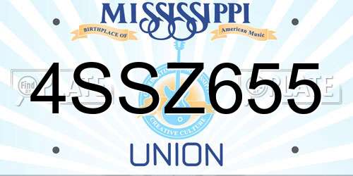 4SSZ655 Mississippi License Plate