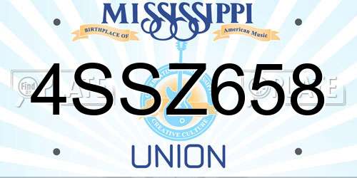 4SSZ658 Mississippi License Plate