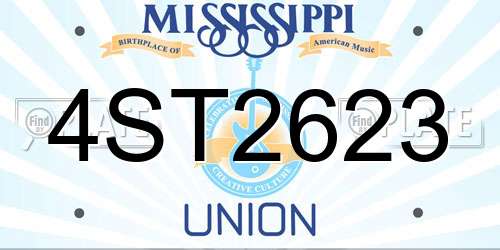 4ST2623 Mississippi License Plate