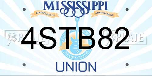 4STB82 Mississippi License Plate