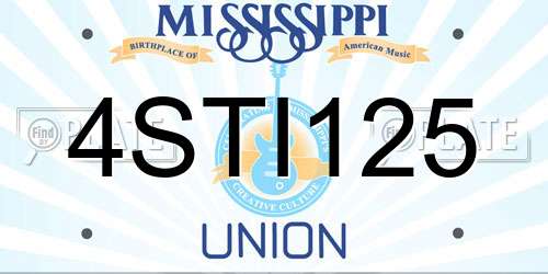 4STI125 Mississippi License Plate