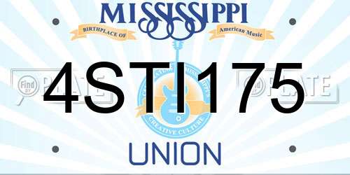 4STI175 Mississippi License Plate