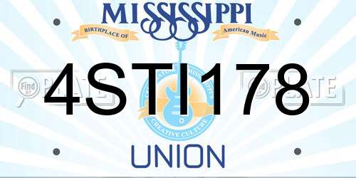 4STI178 Mississippi License Plate