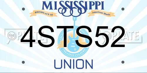 4STS52 Mississippi License Plate