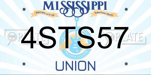 4STS57 Mississippi License Plate