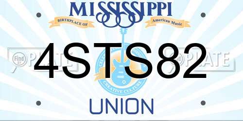 4STS82 Mississippi License Plate