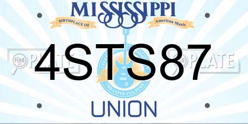 4STS87 Mississippi License Plate
