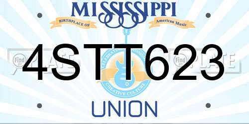 4STT623 Mississippi License Plate