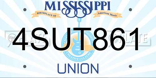 4SUT861 Mississippi License Plate